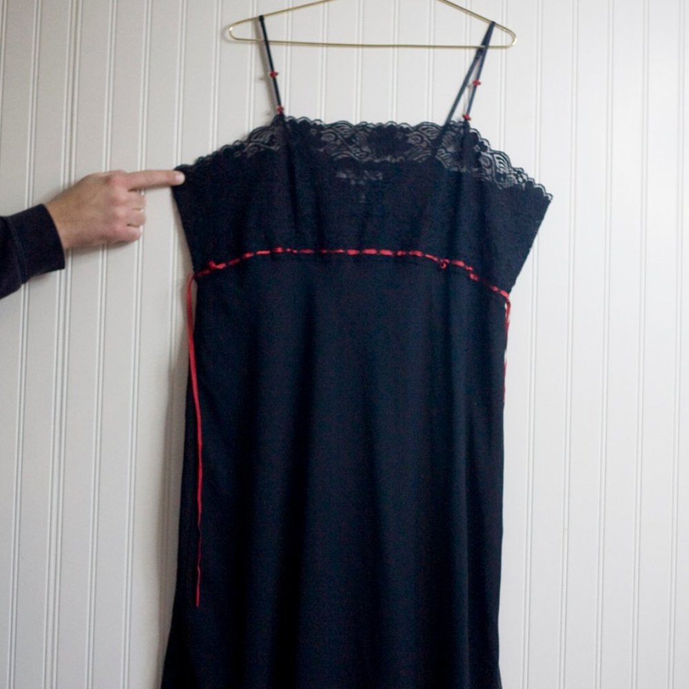 Lane Bryant Cacique lingerie nightgown black lace Valentine's Day sexy 22/24